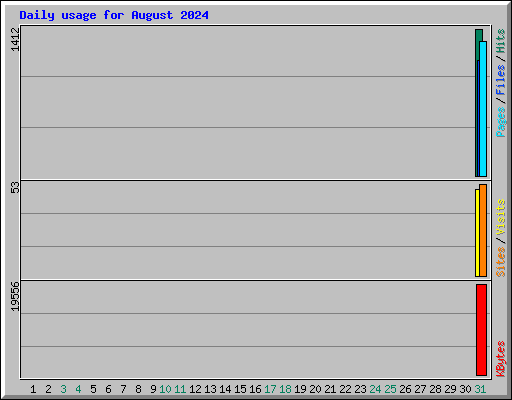 Daily usage for August 2024